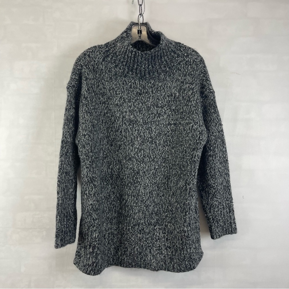 Ann Taylor Women’s Gray Marled Knit Mock Neck Sweater Size XS Acrylic Wool Blend
